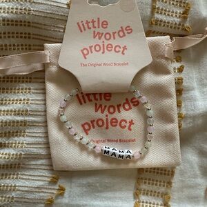 Little Words Project Mama Bracelet - Pastel Pink and White